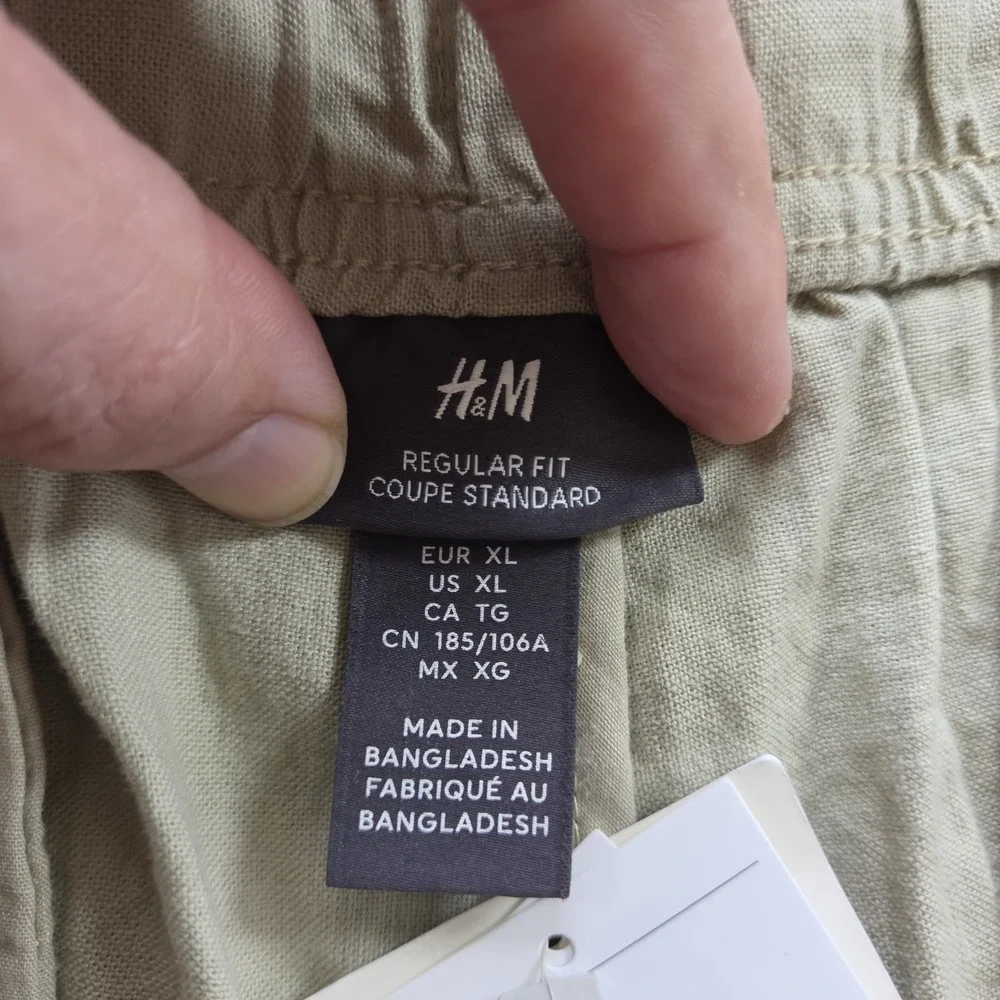 H&M Regular Fit Linen Blend Men Size XL NEW